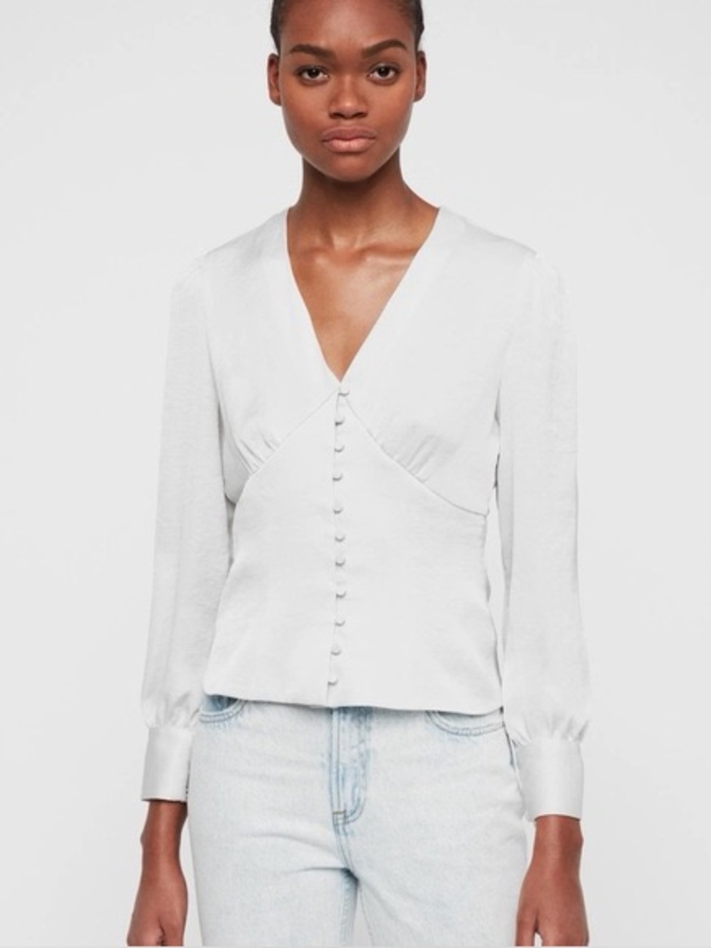 All Saints Amalie Satin Top - Size 0